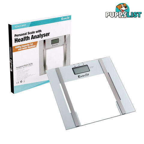 Glass Electronic Digital Body Fat Hydration Bathroom Scale Gym Weight White