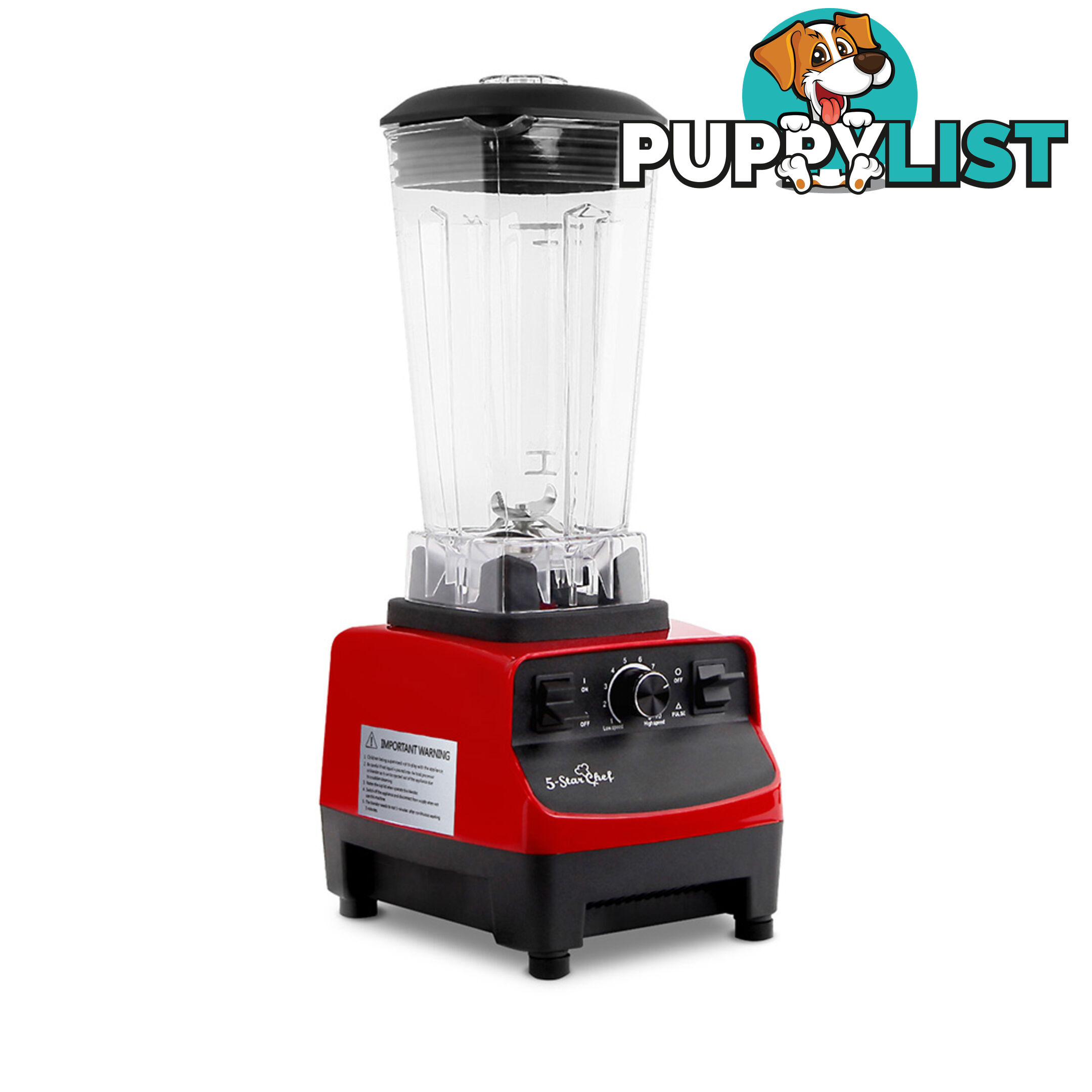 2-in-1 Food Processor & Blender 2L - Red