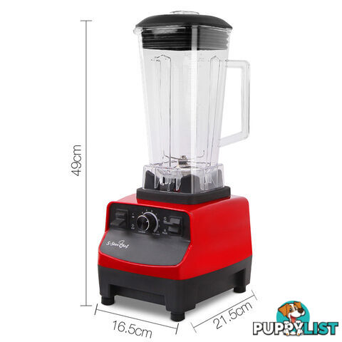 2-in-1 Food Processor & Blender 2L - Red