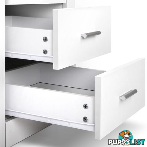 2 Drawers Bedside Table Anti-Scratch Night Stand Cabinet Unit Storage White