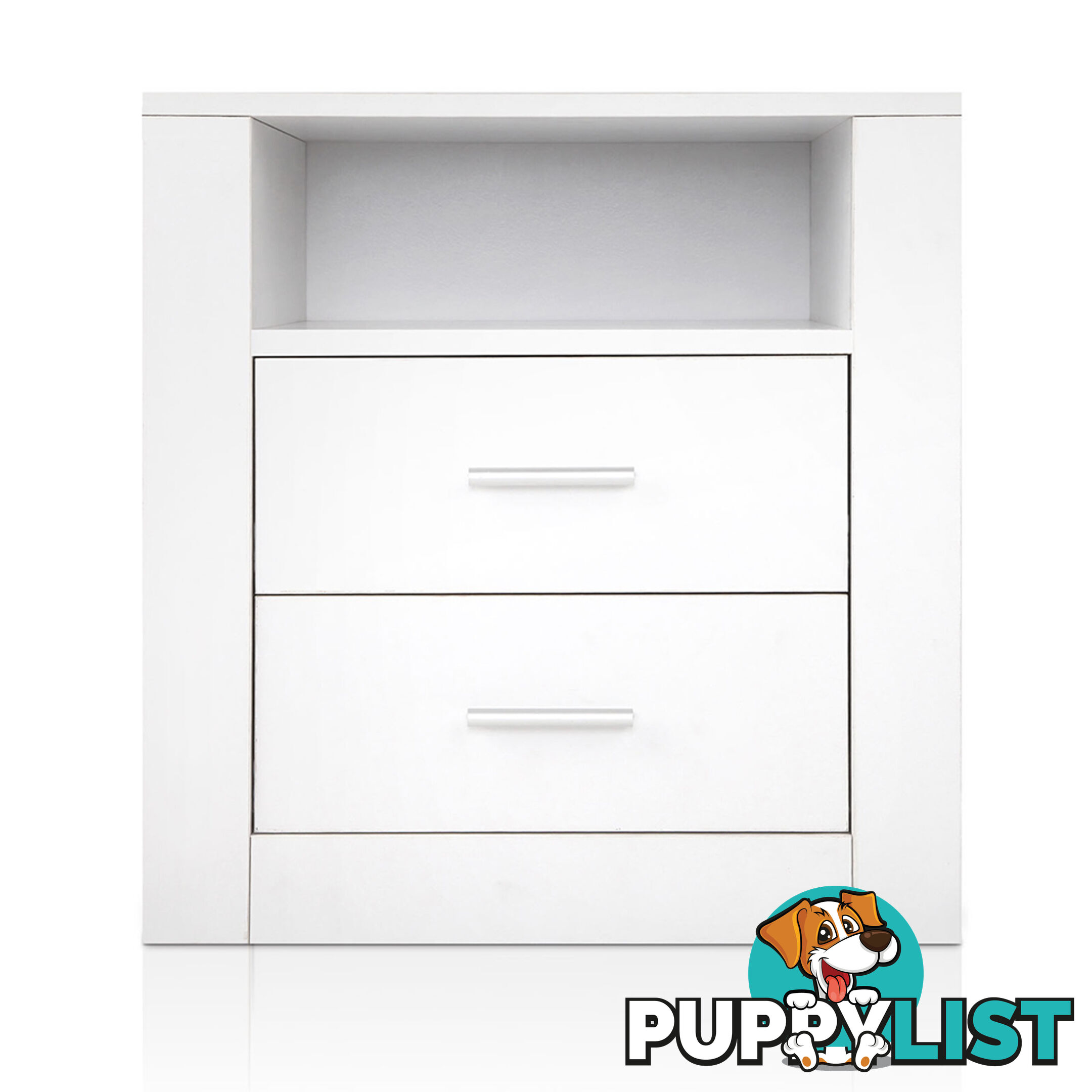 2 Drawers Bedside Table Anti-Scratch Night Stand Cabinet Unit Storage White