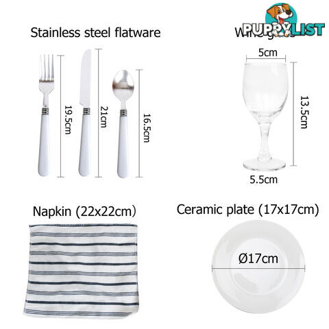 2 Person Picnic Basket Set w/ Cooler Bag Blanket