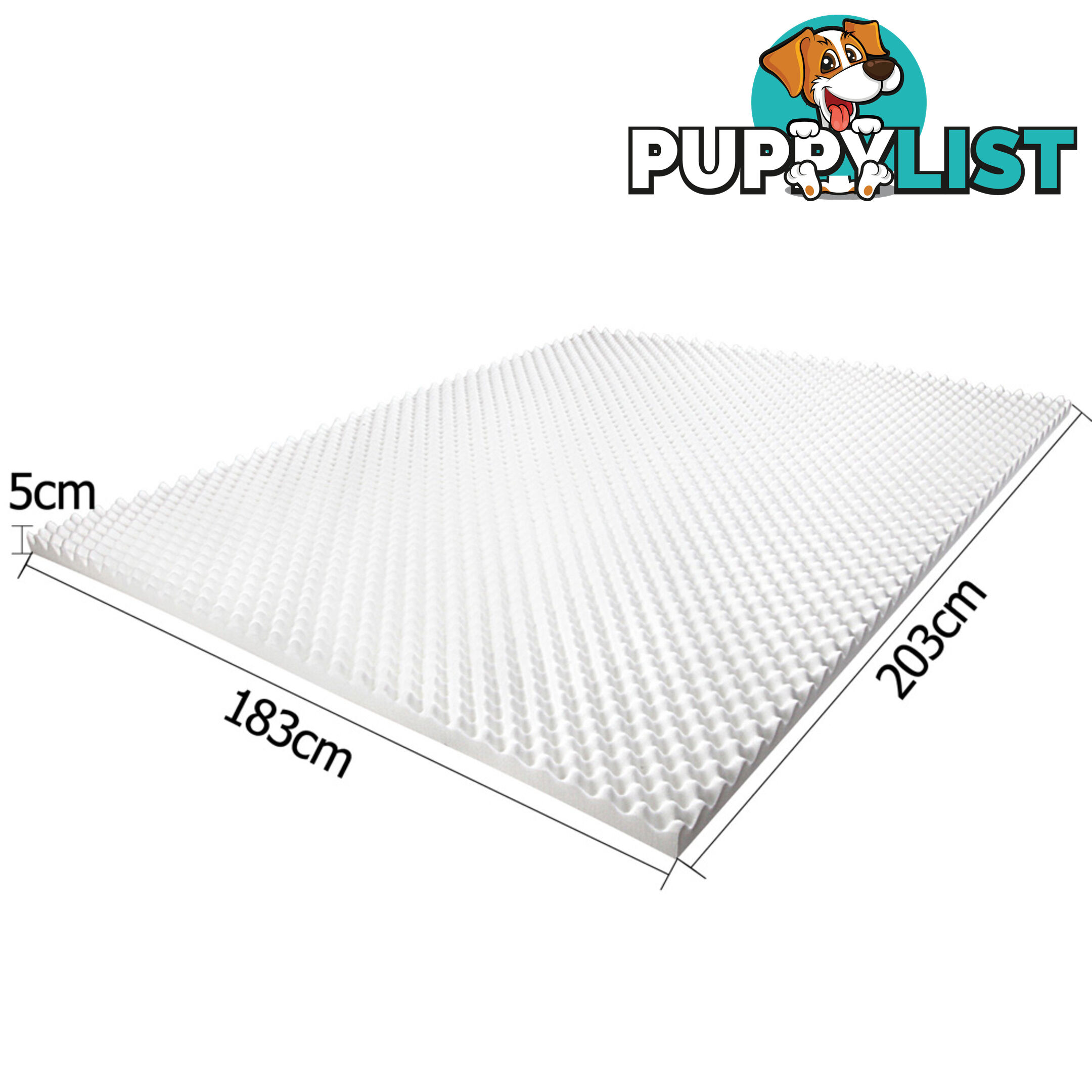 Premium 5cm Egg Crate Mattress Topper Anti-bacterial Underlay Protector King