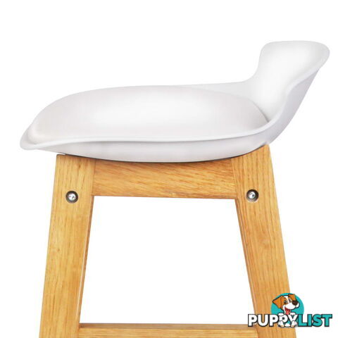 2 x High Seat Back Barstools Counter Chair White