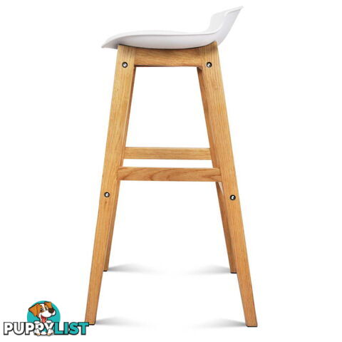 2 x High Seat Back Barstools Counter Chair White