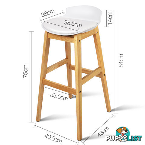 2 x High Seat Back Barstools Counter Chair White