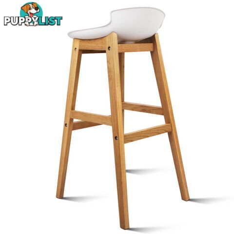 2 x High Seat Back Barstools Counter Chair White