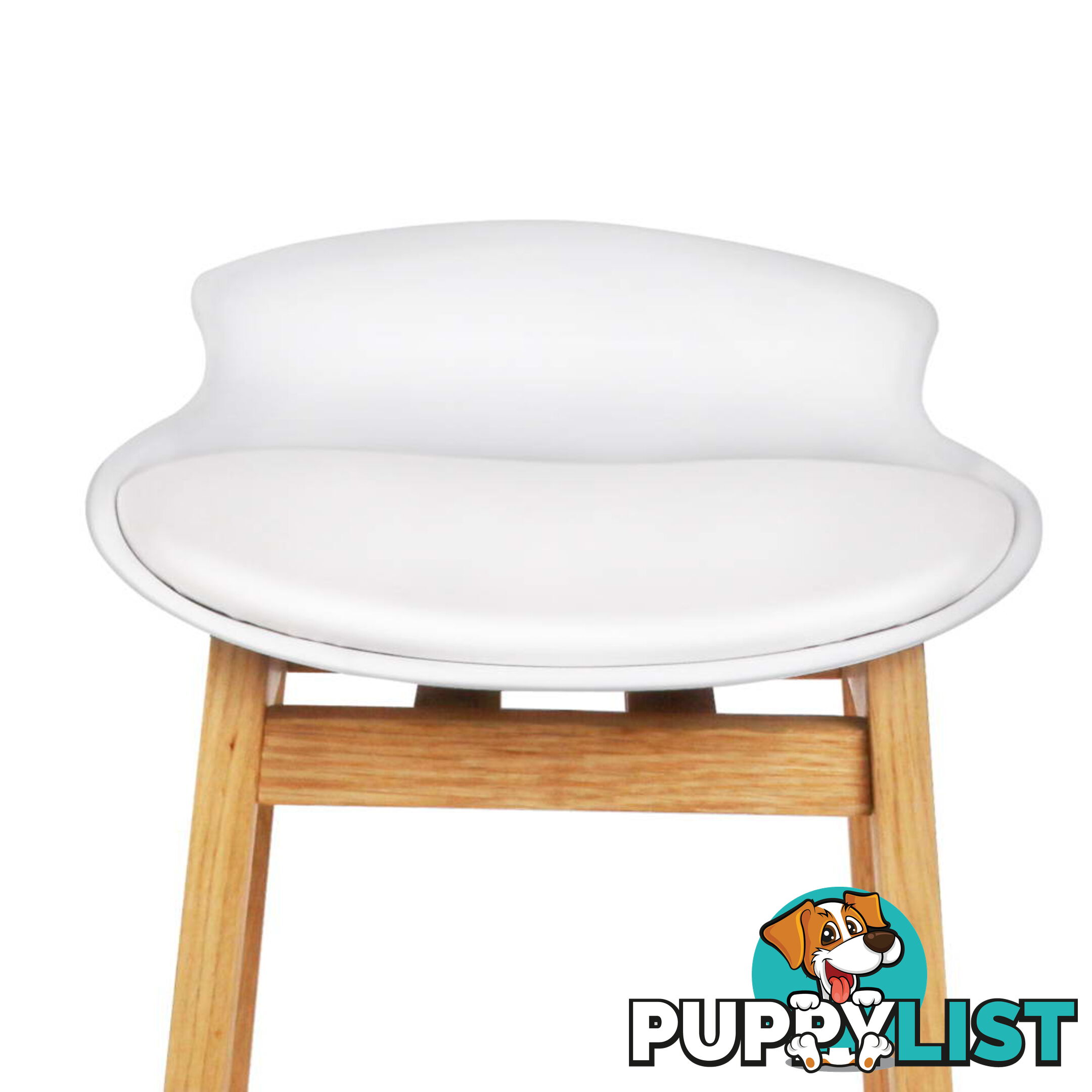 2 x High Seat Back Barstools Counter Chair White