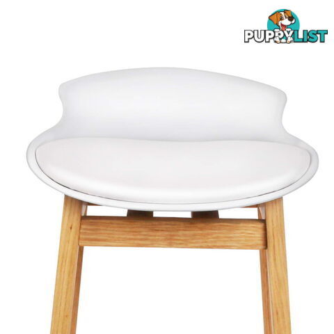 2 x High Seat Back Barstools Counter Chair White