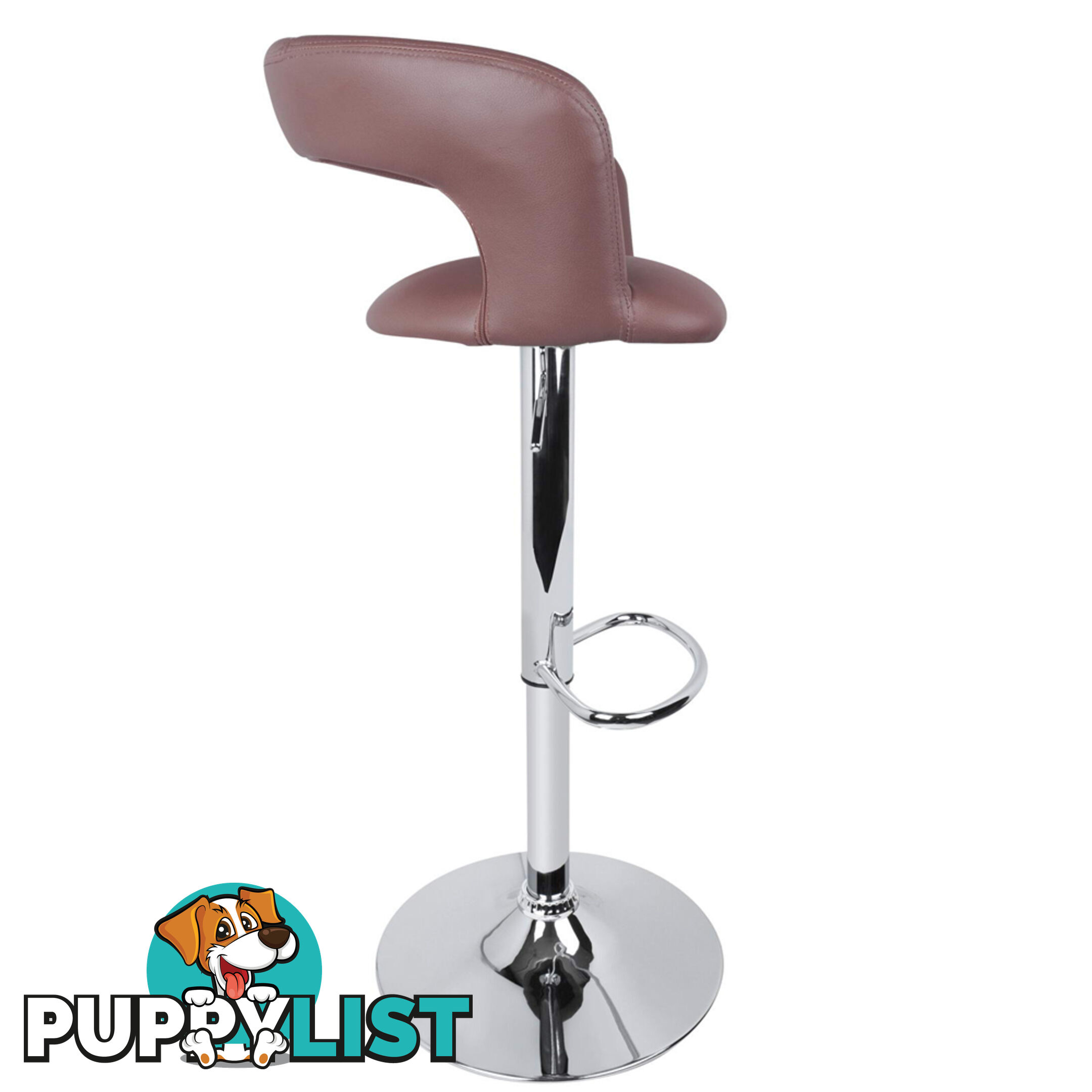 Set of 2 PU Leather Kitchen Bar Stool Chocolate