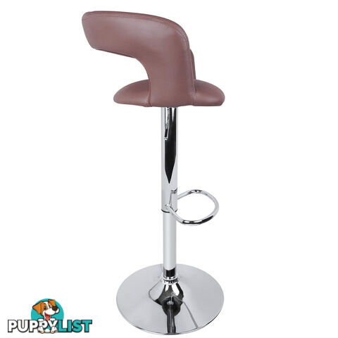 Set of 2 PU Leather Kitchen Bar Stool Chocolate