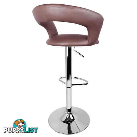 Set of 2 PU Leather Kitchen Bar Stool Chocolate