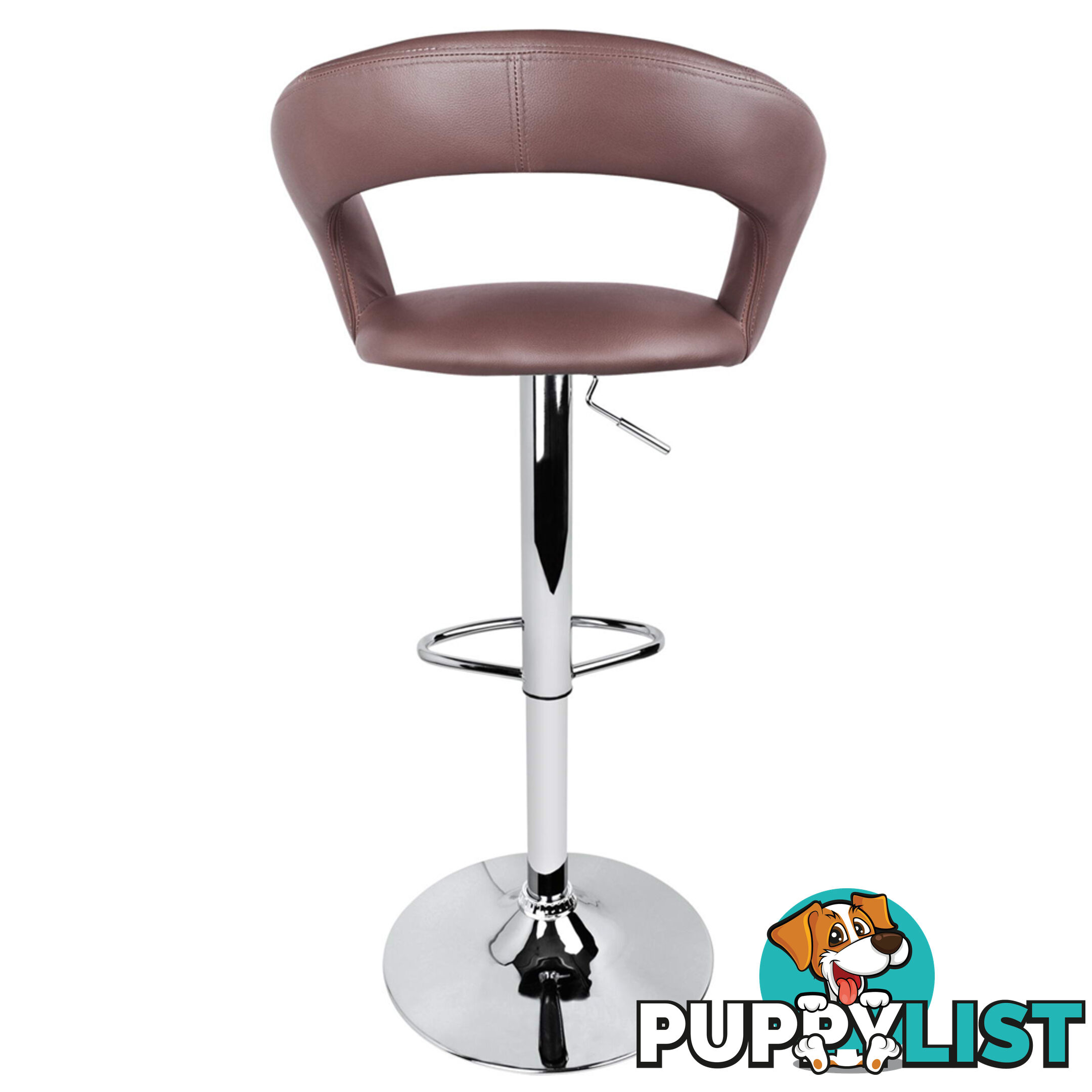 Set of 2 PU Leather Kitchen Bar Stool Chocolate