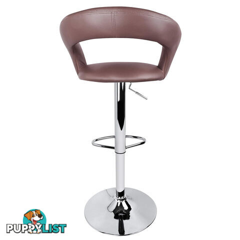 Set of 2 PU Leather Kitchen Bar Stool Chocolate