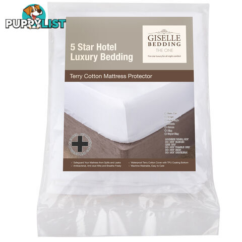 140GSM Terry Cotton Waterproof Mattress Protector Fully Fitted Bed Cover King