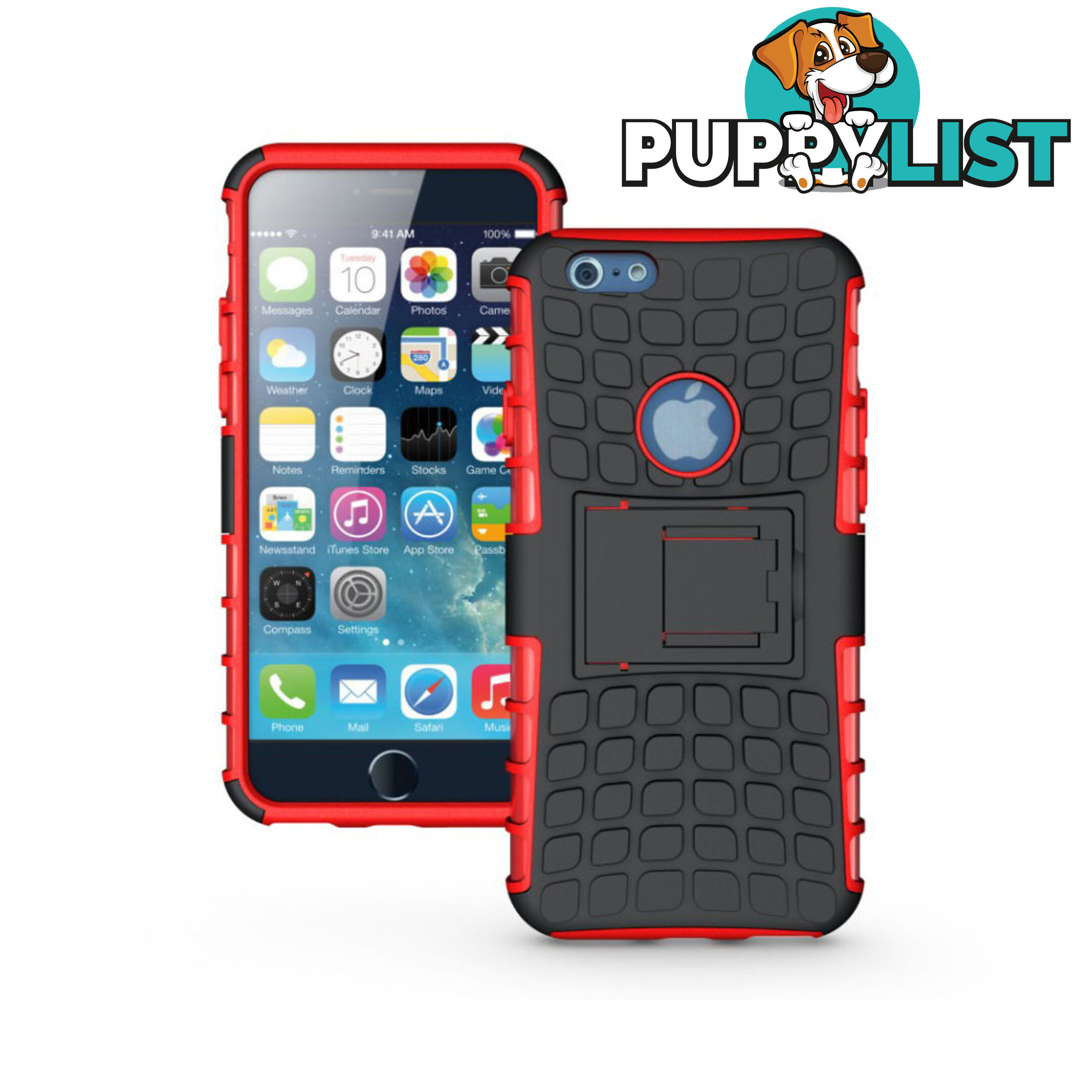 Rugged Heavy Duty Case Cover Accessories Red For iPhone 6 Plus 5.5 inch