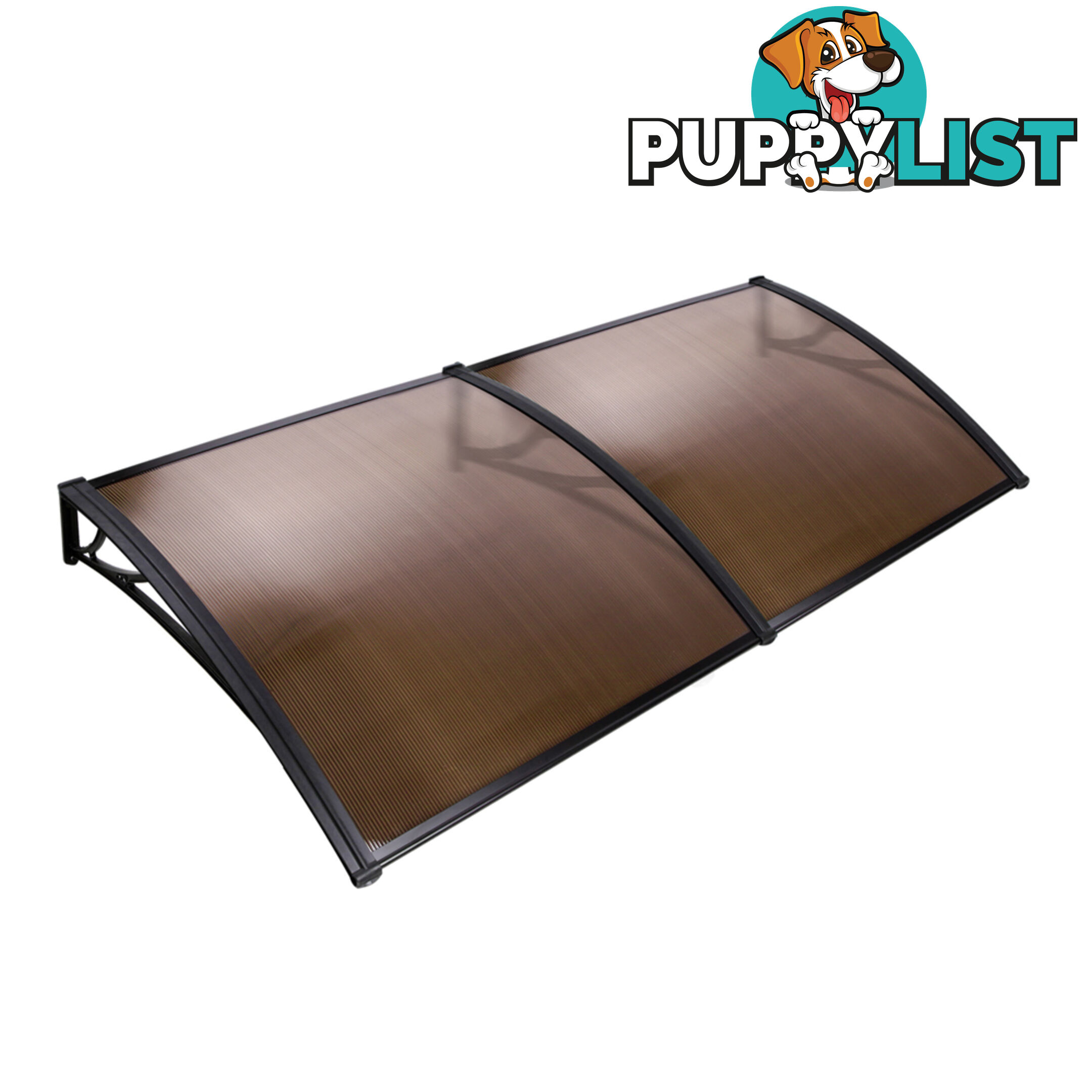 DIY Window Door Awning Outdoor Sun Shield Canopy UV Rain Patio Cover 1x2M Brown