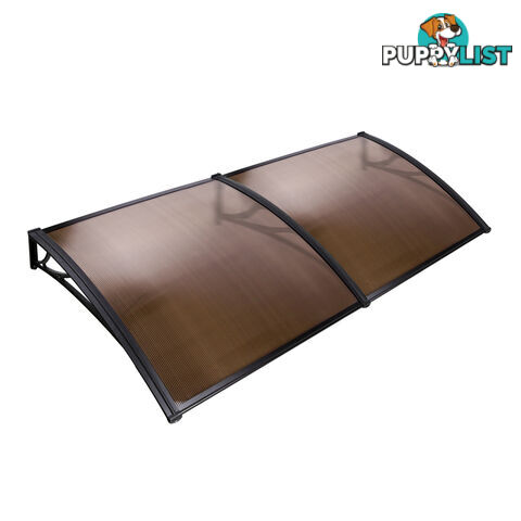 DIY Window Door Awning Outdoor Sun Shield Canopy UV Rain Patio Cover 1x2M Brown