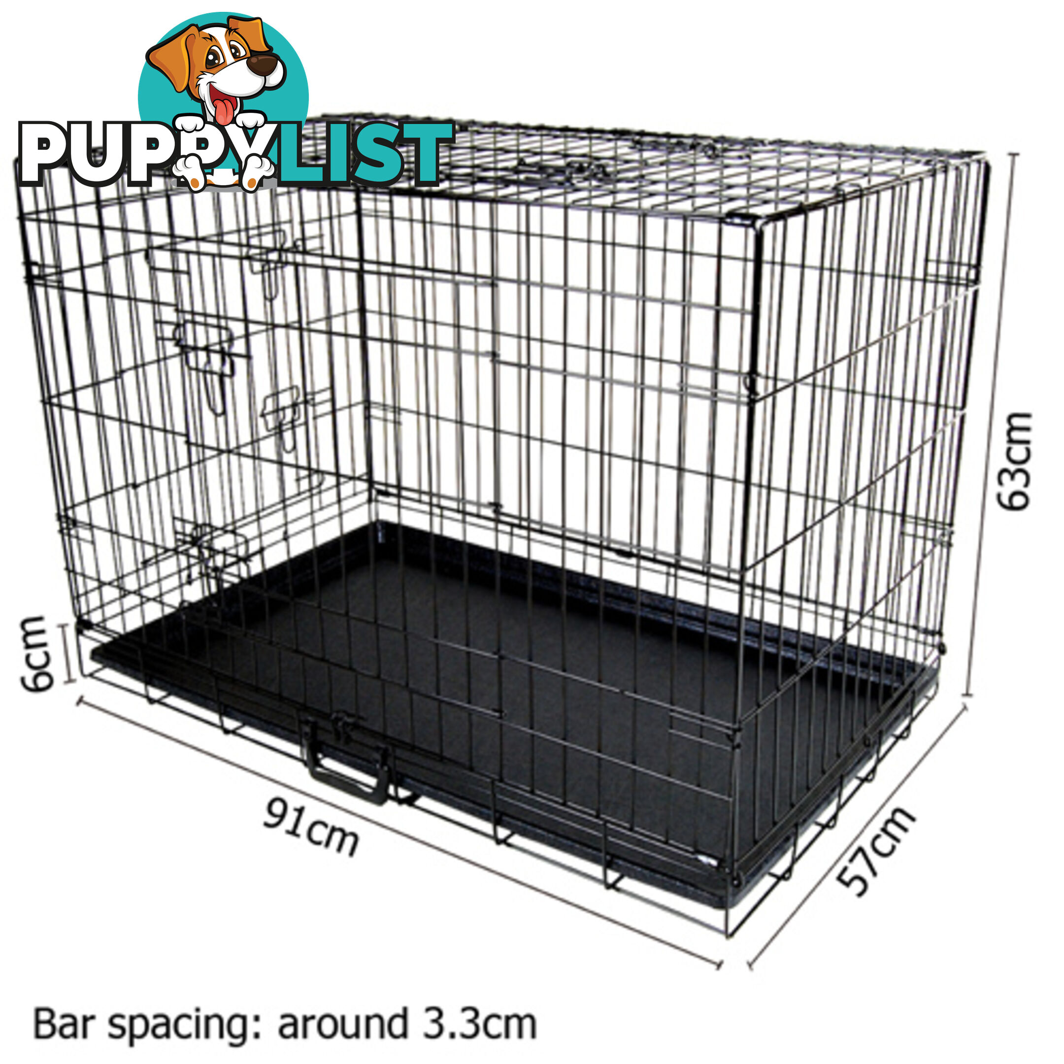 36&#34; Foldable Dog Cage Portable Crate Metal Fold Up Pet Cat Puppy House Kennel