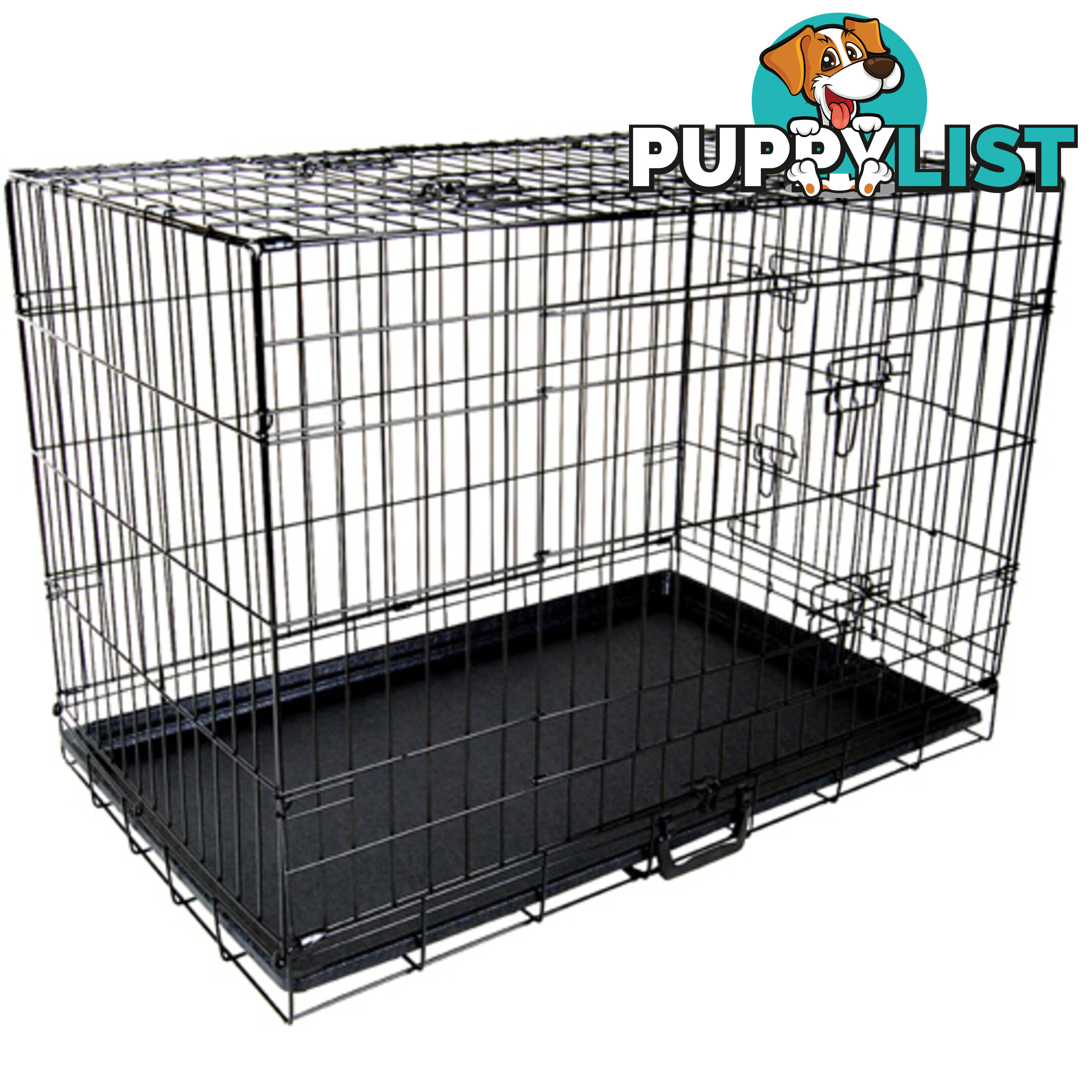 36&#34; Foldable Dog Cage Portable Crate Metal Fold Up Pet Cat Puppy House Kennel