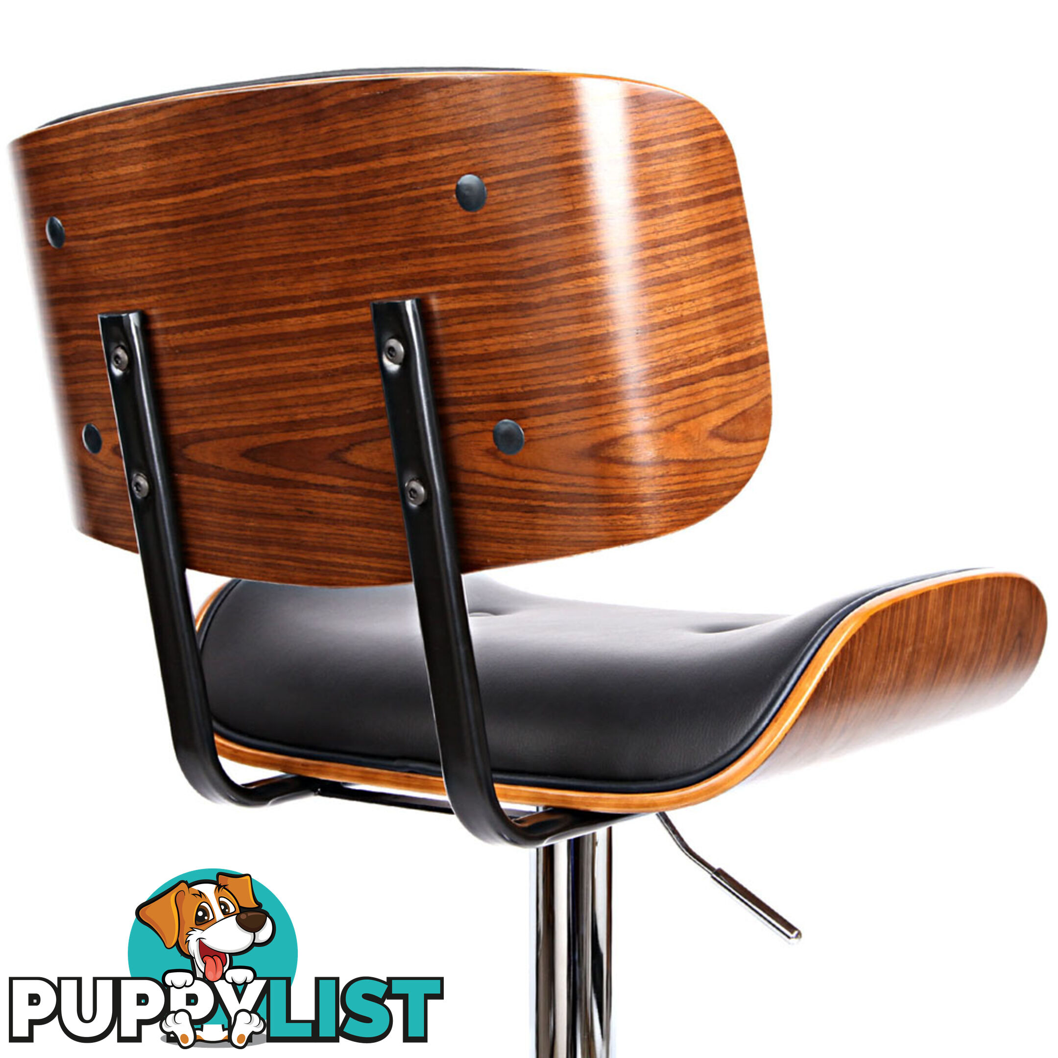 Sleek Wooden Barstool