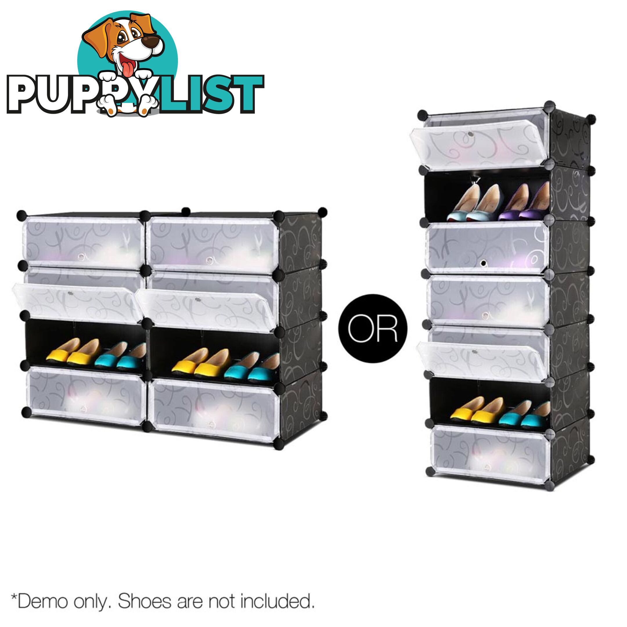 12 Cube Stackable Shoe Storage