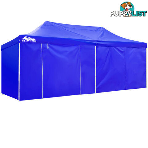 3m x 6m Folding Outdoor Gazebo Marquee Blue