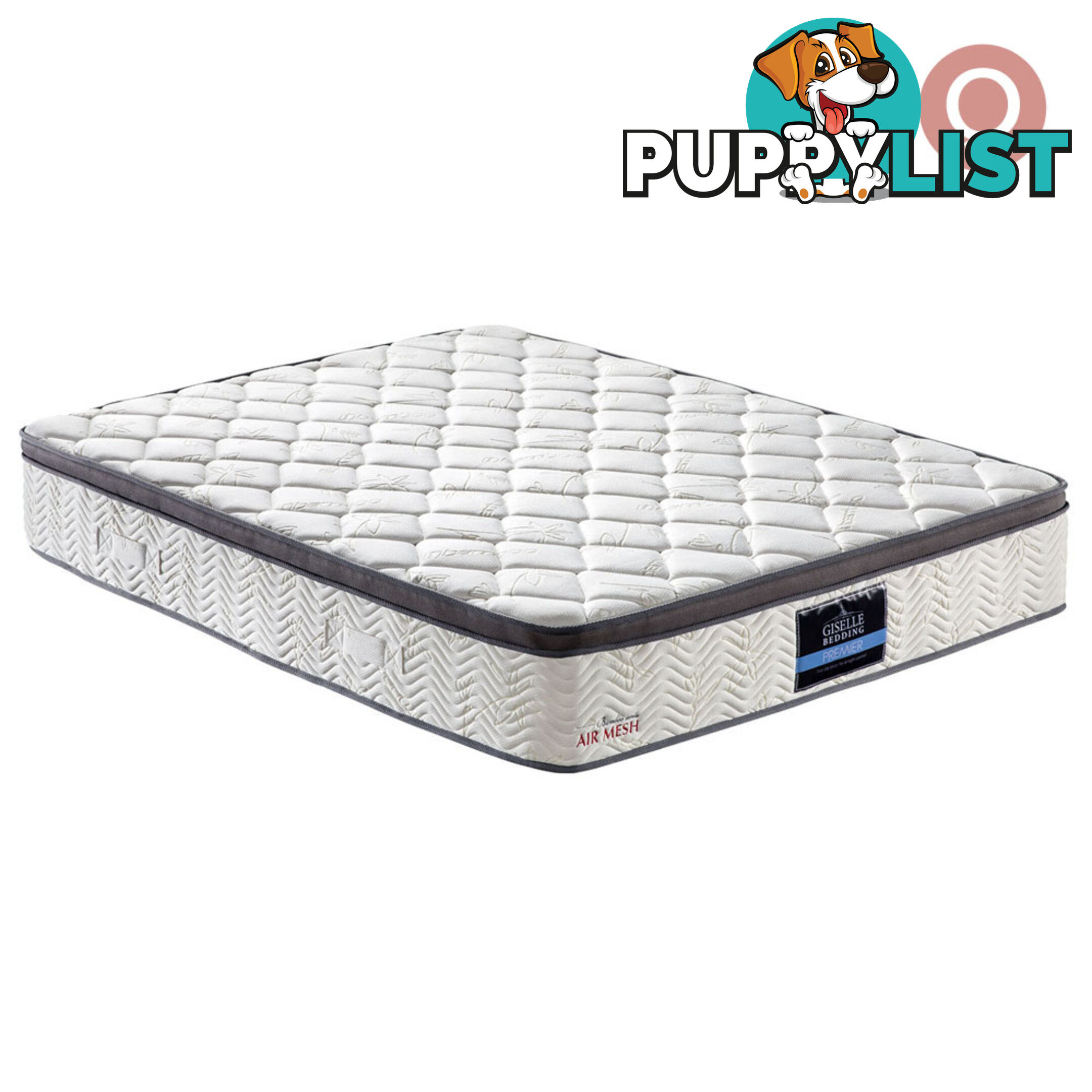 Ecological Bamboo Fabric Mattress Euro Top Pocket Spring Bed Air Mesh Queen