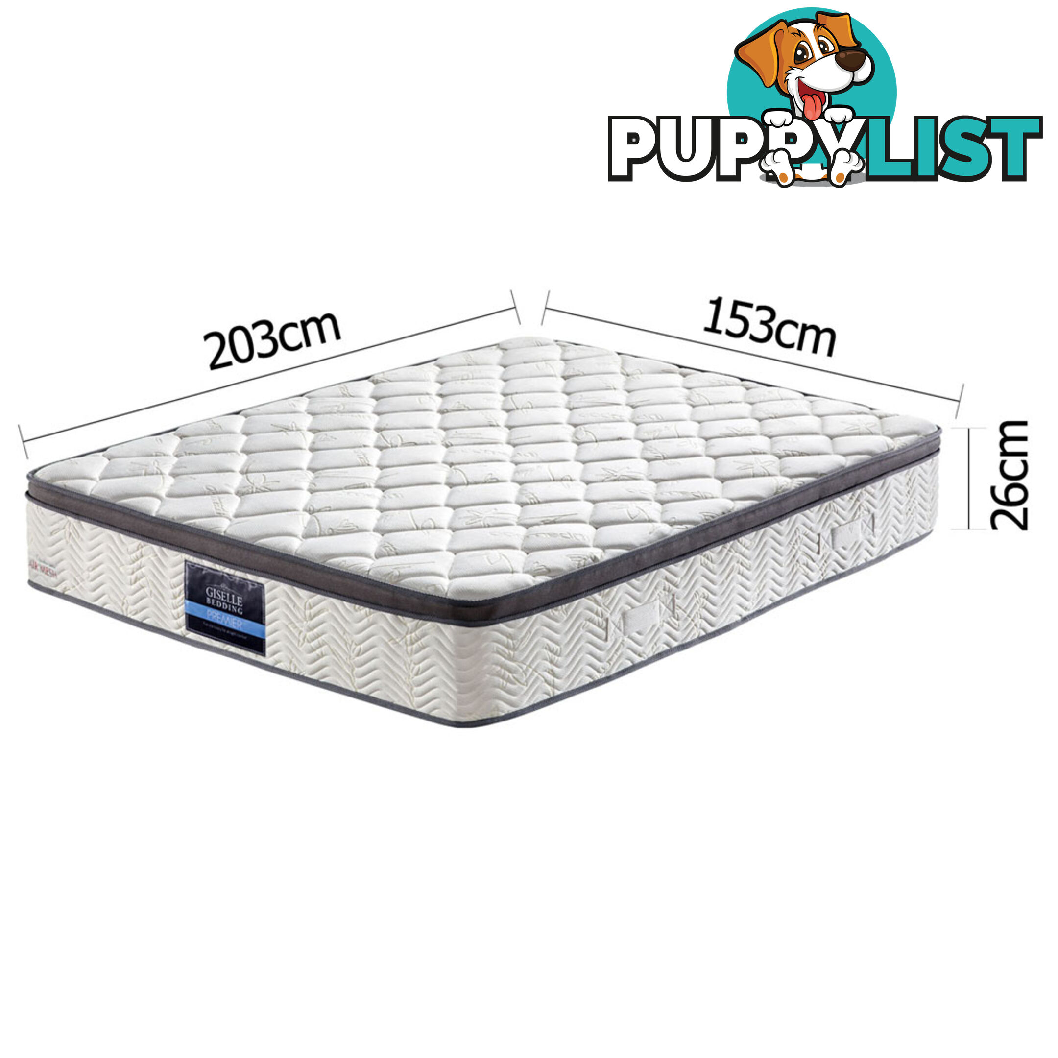 Ecological Bamboo Fabric Mattress Euro Top Pocket Spring Bed Air Mesh Queen