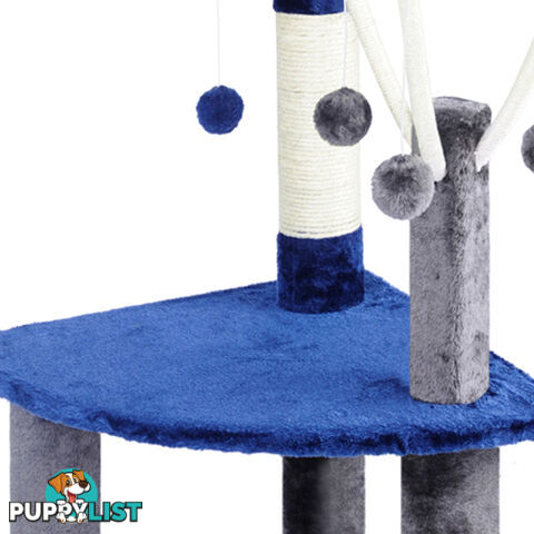 95cm Cat Post Furniture Tree Gym House Condo Kitten Scratching Poles Grey Blue