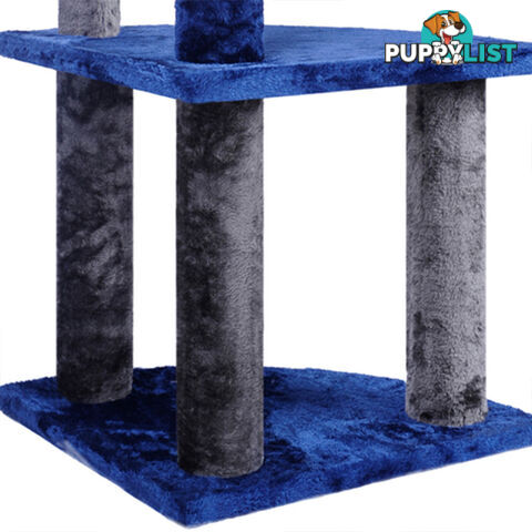 95cm Cat Post Furniture Tree Gym House Condo Kitten Scratching Poles Grey Blue