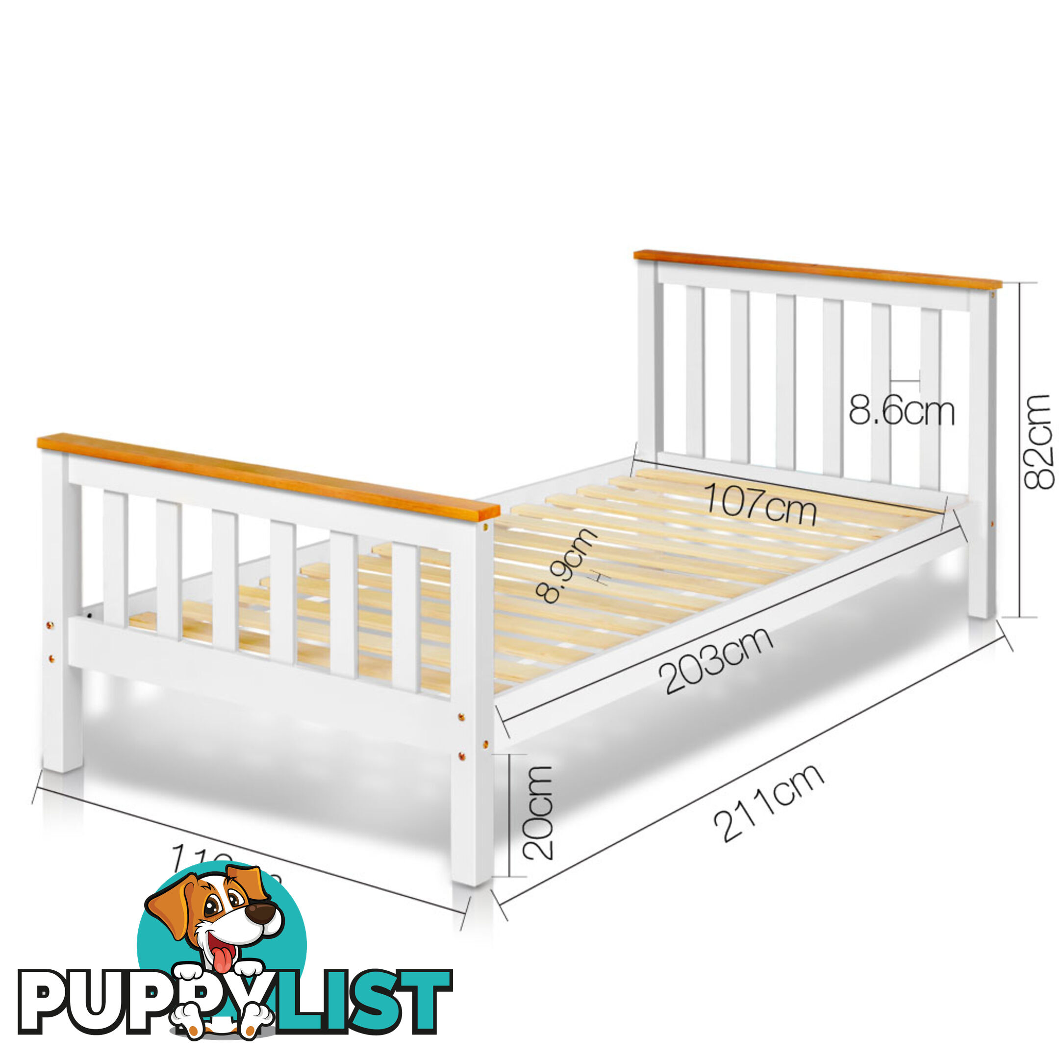 Pine Wood King Single Bed Frame