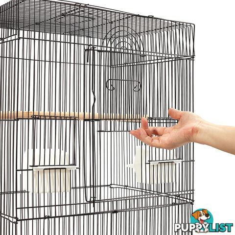 88cm Medium Bird Cage Parrot Budgie Canary Pet Carry Wrough Iron Aviary Black