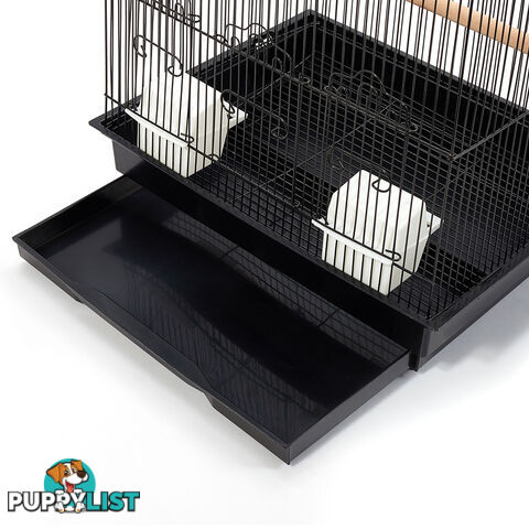 88cm Medium Bird Cage Parrot Budgie Canary Pet Carry Wrough Iron Aviary Black