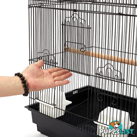 88cm Medium Bird Cage Parrot Budgie Canary Pet Carry Wrough Iron Aviary Black