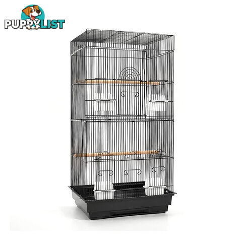 88cm Medium Bird Cage Parrot Budgie Canary Pet Carry Wrough Iron Aviary Black