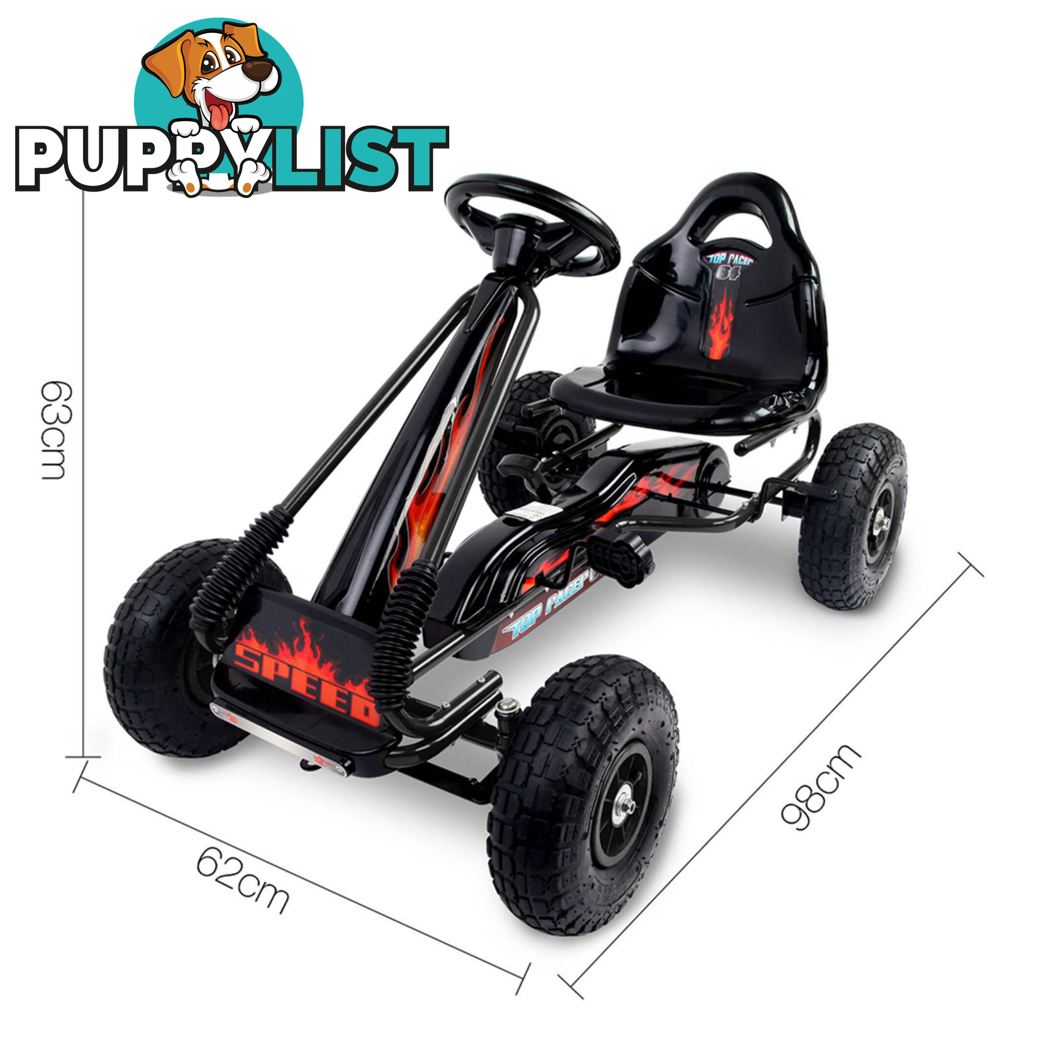 Kids Pedal Go Kart - Black