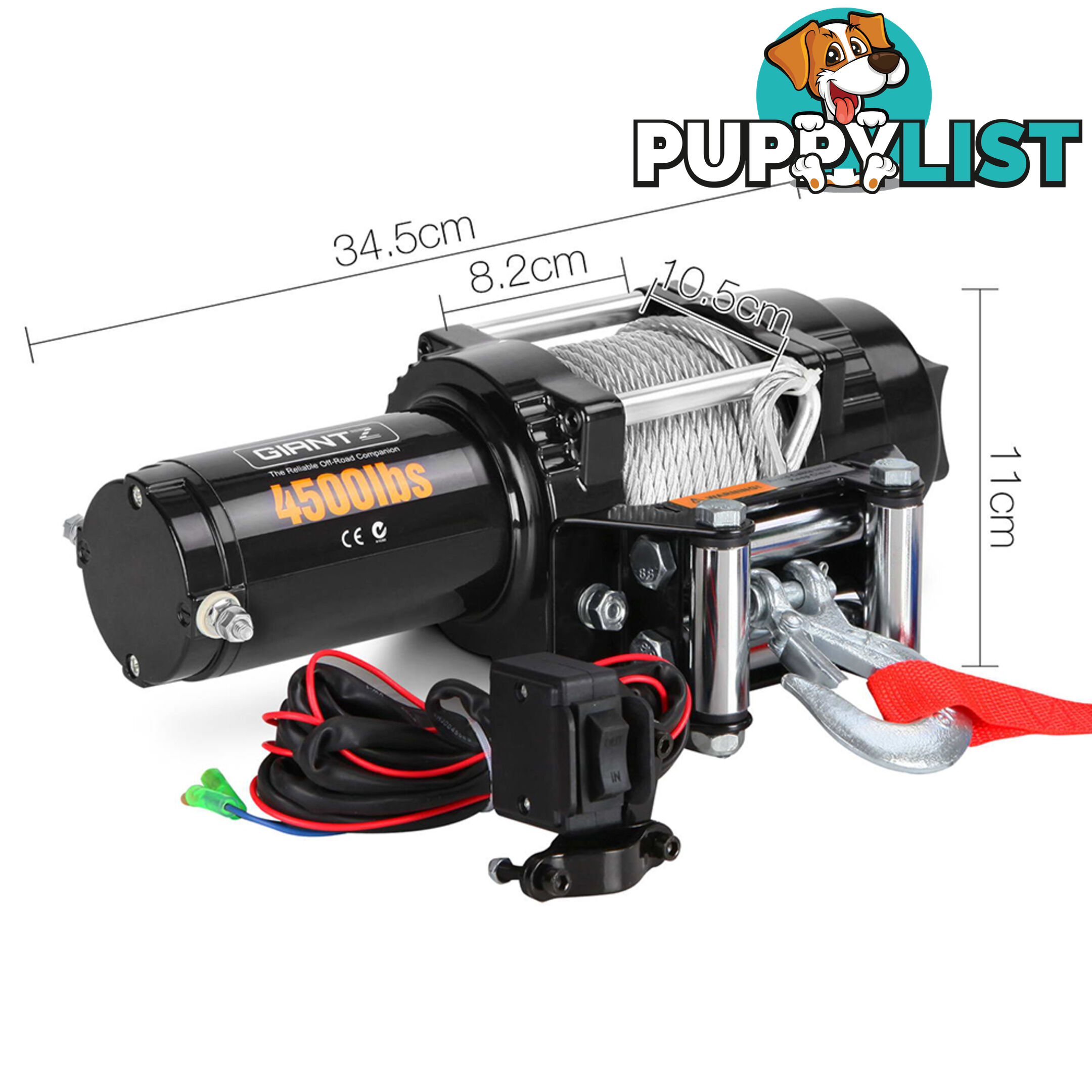 4500LBS Electric Winch ATV 4WD Steel Wire w/ Remote