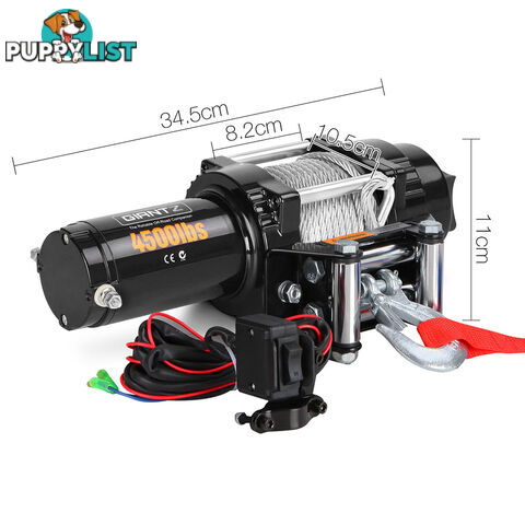 4500LBS Electric Winch ATV 4WD Steel Wire w/ Remote