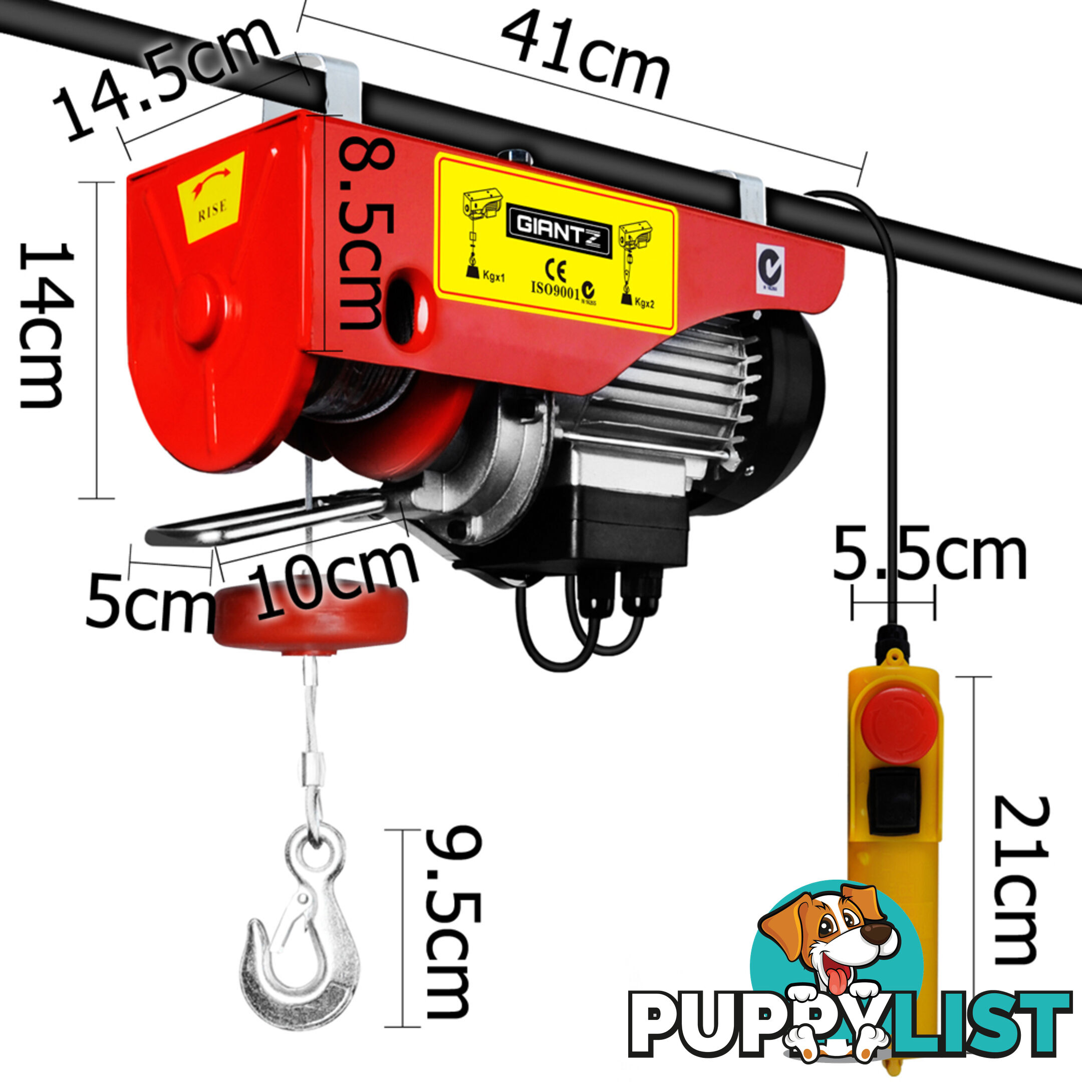 400/800kg 1300W Electric Hoist Winch