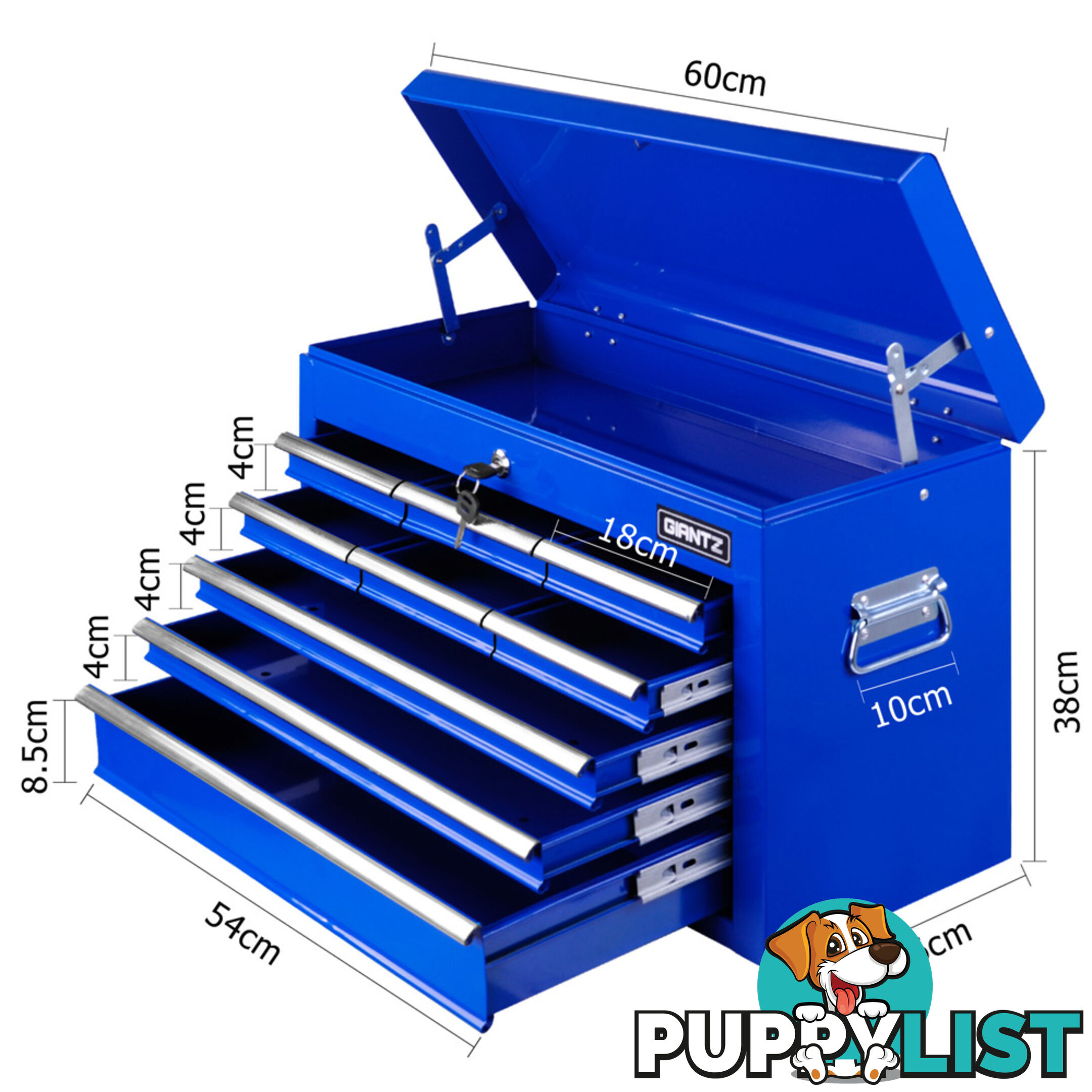 9 Drawers Tool Box Chest Blue