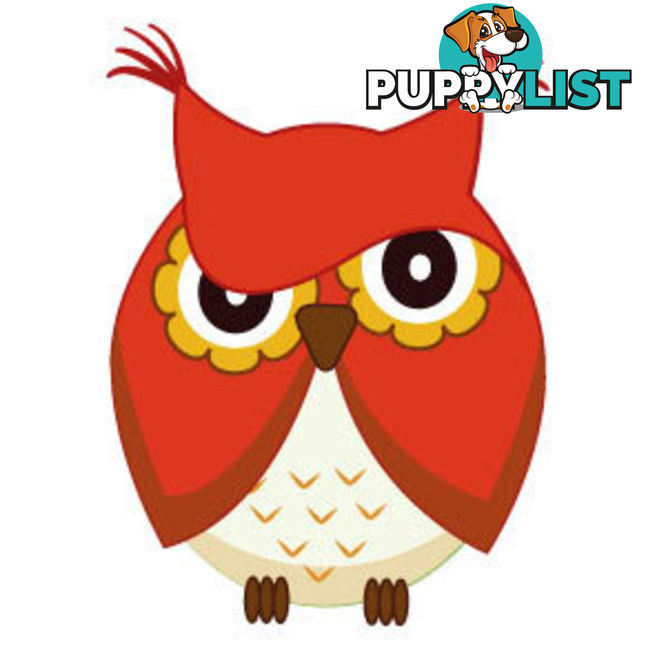 Cute red owl Wall Sticker - Totally Movable