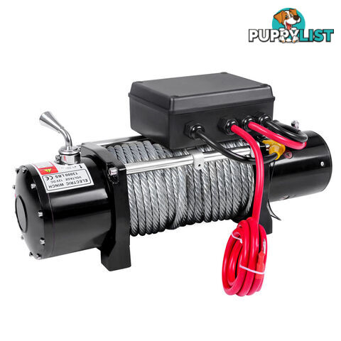 12V 13000 LBS Wireless Steel Cable Electric Winch