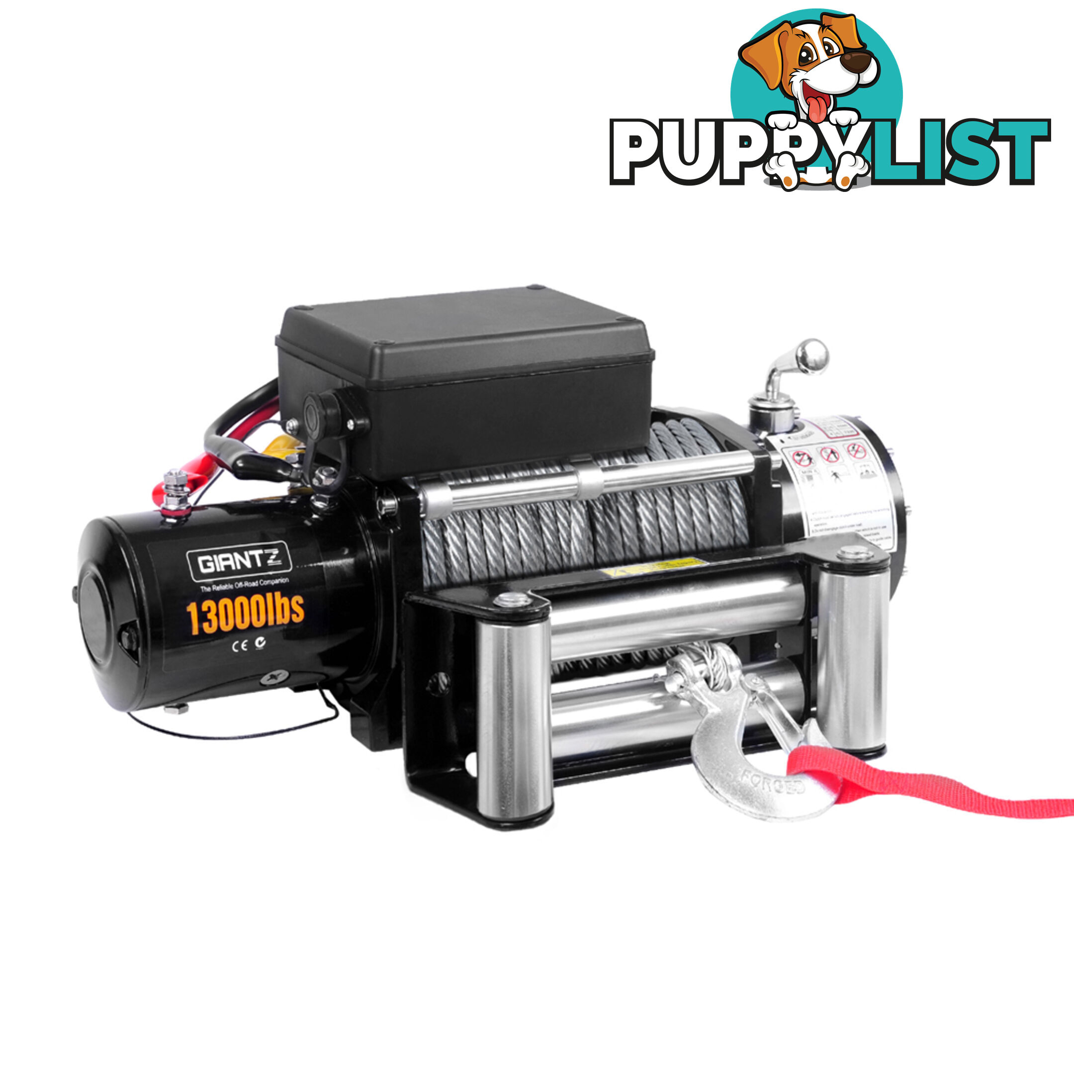 12V 13000 LBS Wireless Steel Cable Electric Winch