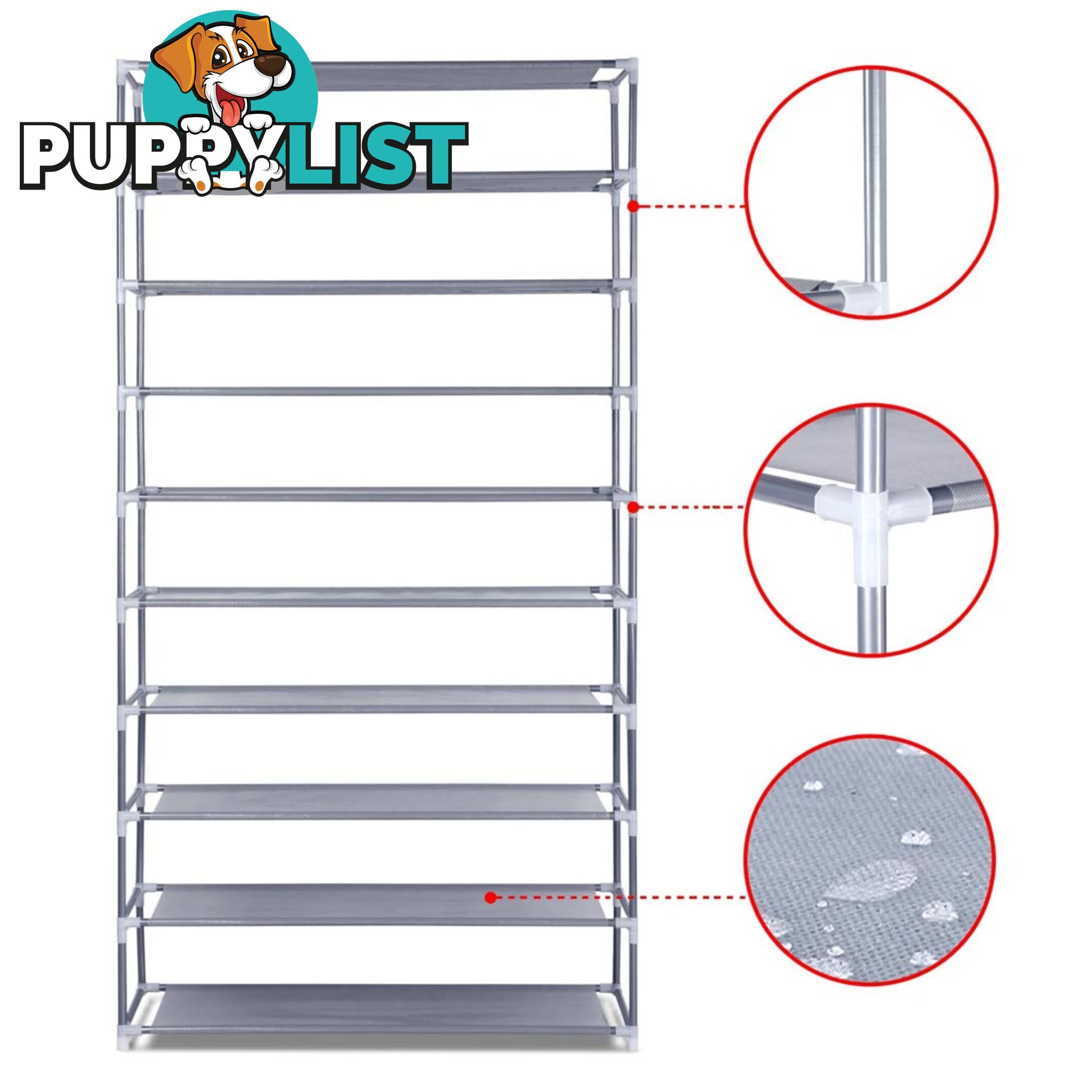 10 Tiers Stackable Shoe Storage Rack _ 159cm