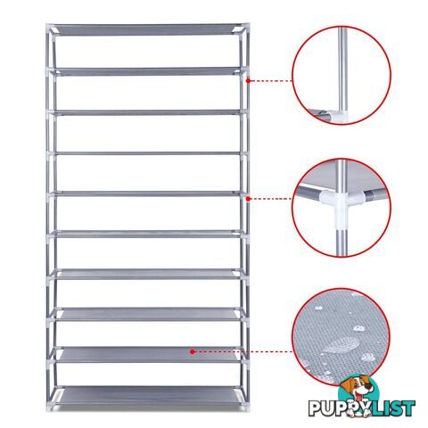 10 Tiers Stackable Shoe Storage Rack _ 159cm