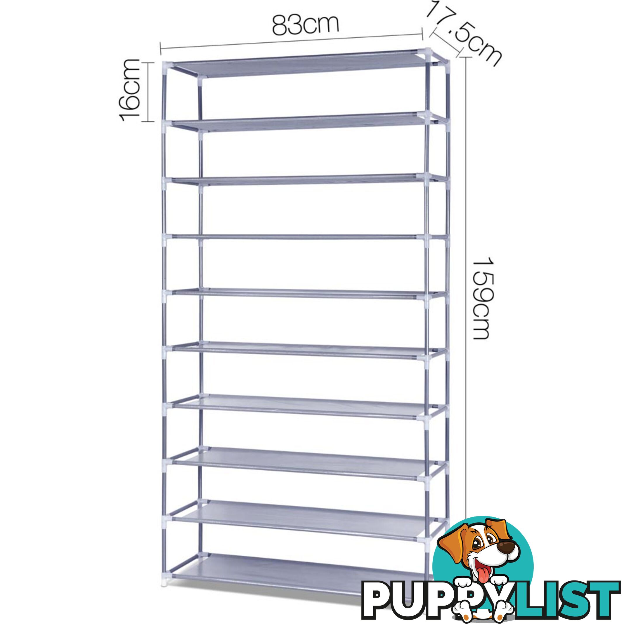 10 Tiers Stackable Shoe Storage Rack _ 159cm