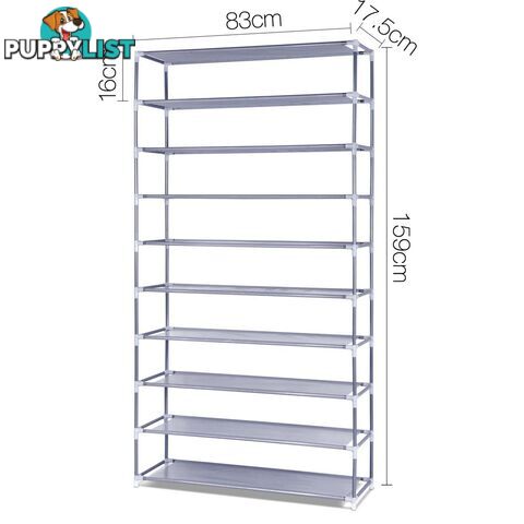 10 Tiers Stackable Shoe Storage Rack _ 159cm