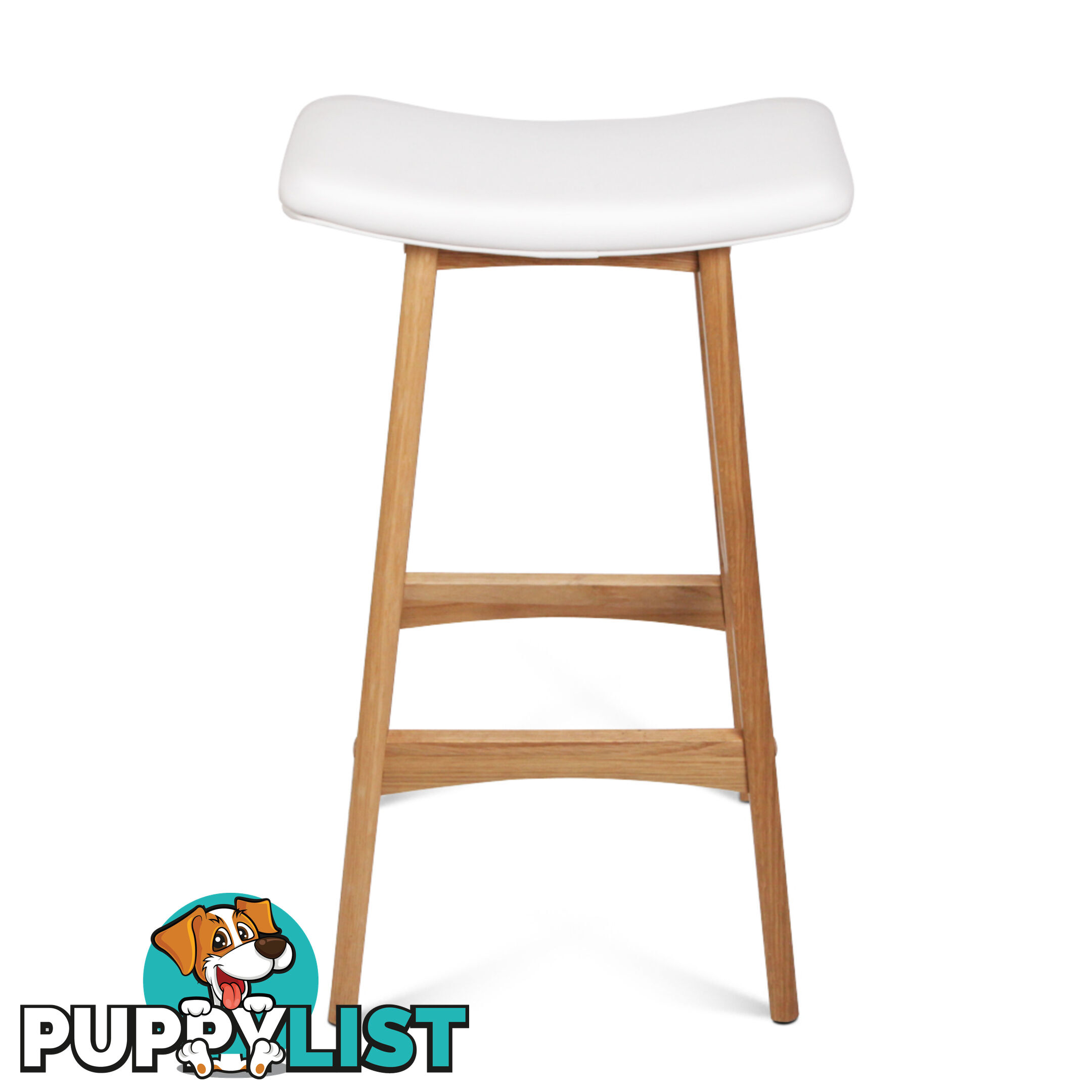 Set of 2 High Seat Barstools White