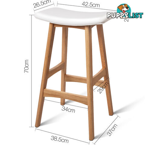 Set of 2 High Seat Barstools White